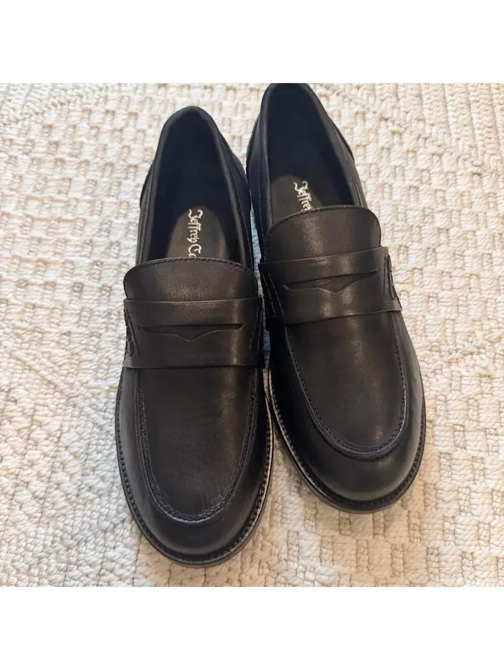 Jeffrey Campbell Studentz Penny Loafers in Black